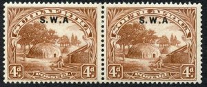 South West Africa 1927-30 4d brown NO STOP after A SG62a mint c 90 pounds