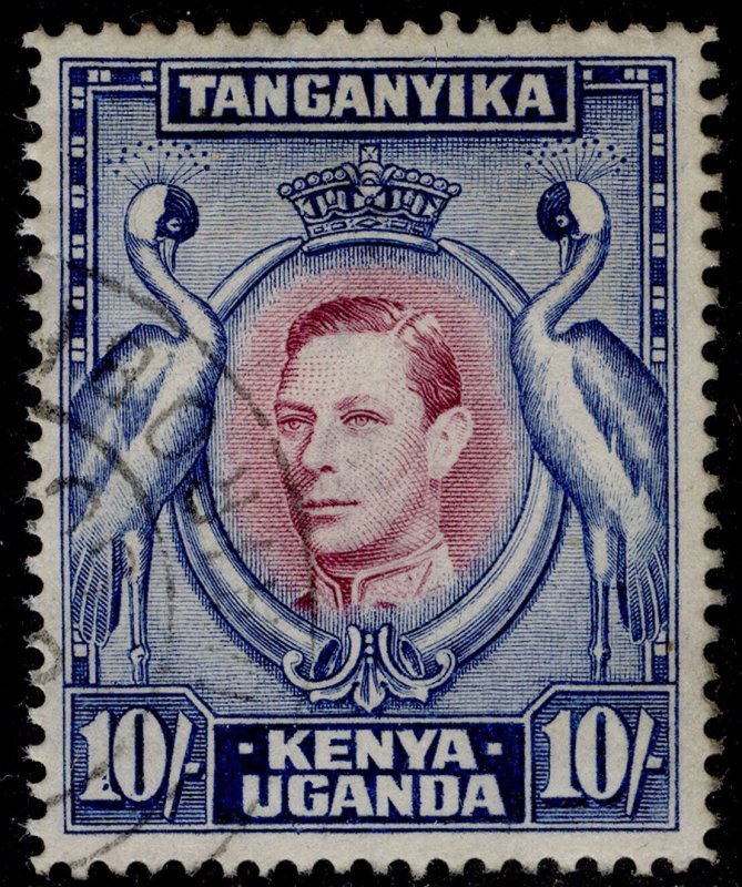 KENYA UGANDA TANGANYIKA GVI SG149a, 10s red-purple & blue, FINE USED. Cat £30.