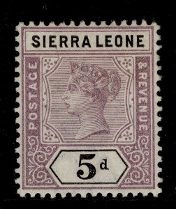 SIERRA LEONE QV SG48, 5d dull mauve and black, M MINT. Cat £13.