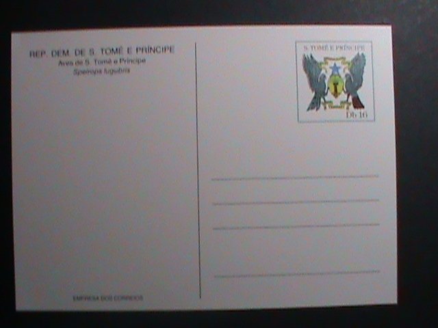 ST. THOMAS 1979 PREPAID COLORFUL LOVELY BIRDS-NATIONAL ARMS POST CARD-MNH VF