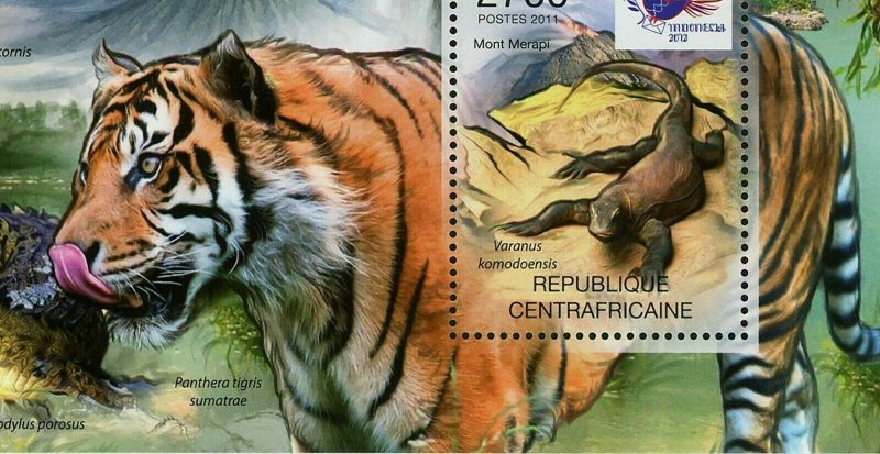 Philatelic Expo Jakarta Stamp Crocodile Tiger King Fisher S/S MNH #3179 / Bl.752 