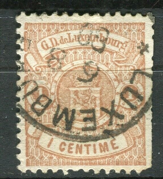 LUXEMBOURG; 1860s early classic Imperf issue fine used 1c. value