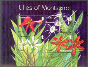Montserrat 2007 Flowers Lilies Sheet MNH
