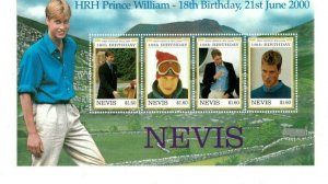 Nevis - 2000 - Prince William  - Sheet of Four   - MNH