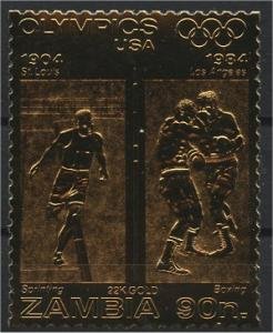 Zambia 1984 OLYMPIC LOS ANGELES USA Boxing GOLD s/s Perforated Mint (NH)