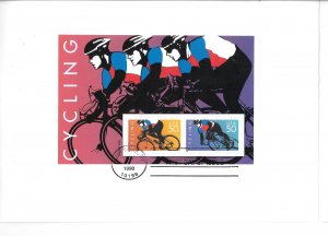 #3119 FDC USPS Ceremony Program Cycling Souvenir Sheet (13005)