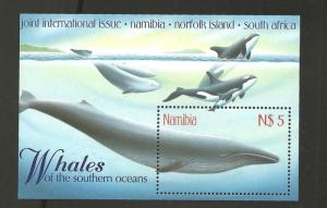  O) 1998 NAMIBIA, WHALES-BALEEN-CETACEAN, JOINT ISSUE-NORFOL