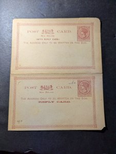 Mint British New Zealand Postal Stationery Postcard and Reply Card 1 Penny Denom