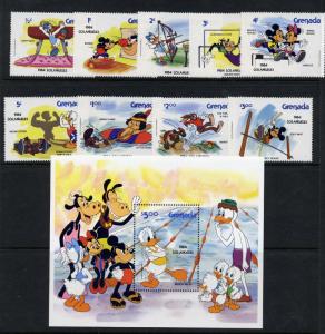 Grenada 1185-94 MNH Disney, Olympic Sports, Mickey Mouse, Donald Duck 