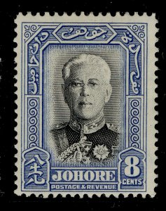 MALAYSIA - Johore GVI SG130, 8c black and pale blue, M MINT. Cat £25.