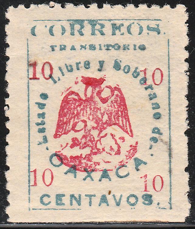 MEXICO 419 10c OAXACA TRANSITORY UNUSED, H OG. (464)