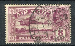 INDIA; 1929 early GV Airmail issue fine used 8a. value