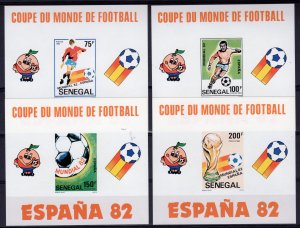 Senegal 1982 Sc#587/590 WORLD CUP SPAIN IMPERFORATED SOUVENIR SHEETS MNH