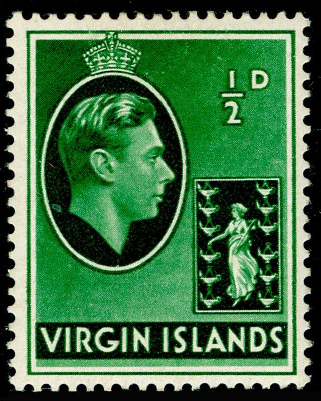 BRITISH VIRGIN ISLANDS SG110, ½d green, LH MINT. CHALKY