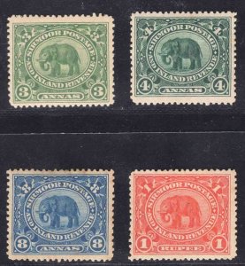 MOMEN: INDIA STATES SIRMOOR SG #15-18 MINT OG H LOT #66209