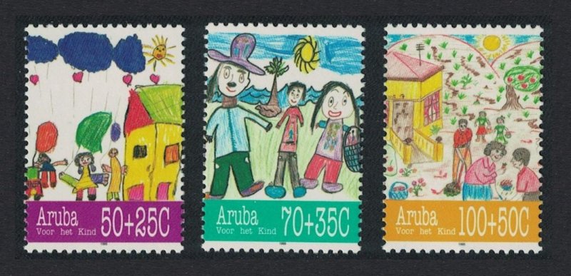 Aruba Child Welfare Children's Drawings 3v 1995 MNH SG#172-174