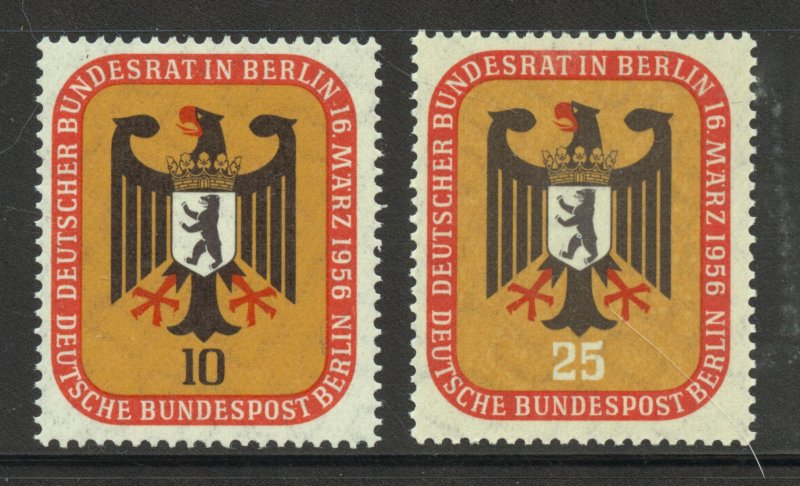 Berlin Scott 9N118-9N119 MNHOG - 1956 Bundesrat Meeting in Berlin - SCV $4.55