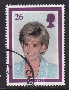 Great Britain  #1792  used 1998    Diana wearing blue dress 26p