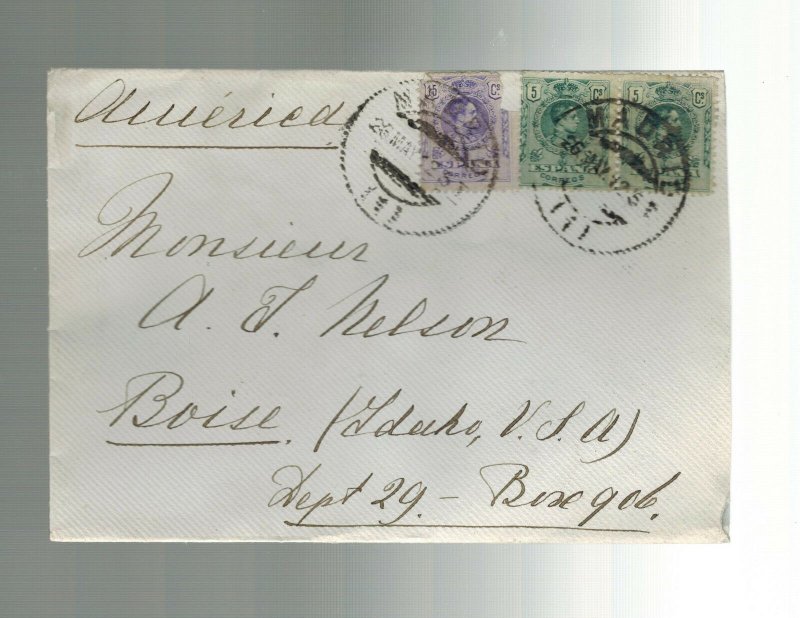 1912 Madrid Spain cover to Boise Idaho USA