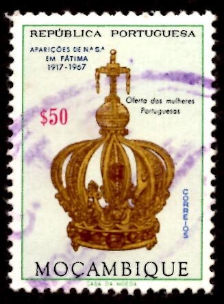 Mozambique 1967 Virgin’s Crown, Virgin Mary, Fatima 50c Scott.480 Used (#6)