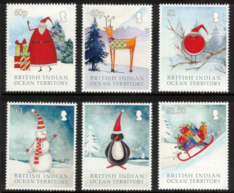 BIOT 2018 Christmas; Scott 501-06, SG 545-50; MNH