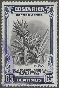 Costa Rica, stamp, Scott#c205, used, hinged, 65 centimos, Airmail,