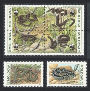 Moldova Snakes Protected Animals Fauna WWF 6v 1993 MNH SC#72-74 SG#57-62