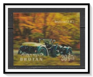 Bhutan #128e 3d Plastic Coated Antique Automobile MNH