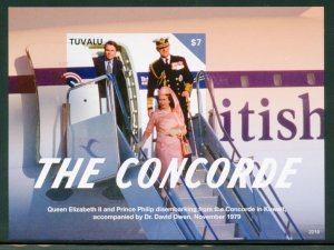 NEVER OFFERED TUVALU 2022 THE CONCORDE  W/QE II IMPERF SOUVENIR  SHEET MINT NH