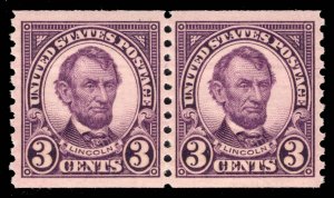 MOMEN: US STAMPS #600 COIL PAIR MINT OG NH PSE GRADED CERT SUP-98 LOT #96792