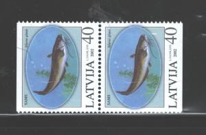 LATVIA 2002  MARINE LIFE - FISH  Bklt.PAIR #556a  MNH