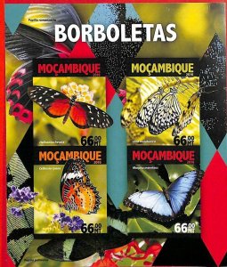 A1318 Mozambique - ERROR IMPERF  2016 BUTTERFLIES   Бабочки