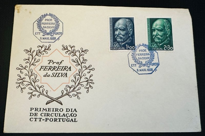 CM) 1956. PORTUGAL. PROF. FERREIRA DA SILVA. FDC. COMMEMORATIVE. XF