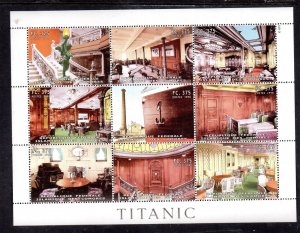 COMORO ISLANDS 1998 TITANIC MINT VF NH O.G SHEET 9 (12CO)