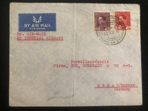 1938 Baghdad Iraq Airmail cover To Rehau Germany Via Imperial Airways