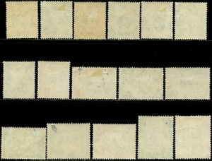 JAMAICA Sc#159-174 1956 QEII Definitives Complete Set OG Mint Hinged