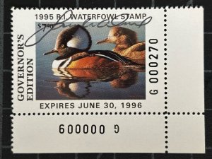US Duck Stamps - SC# Rhode Island 7A  - Signed By Gov Almond - MNH - SCV $110+
