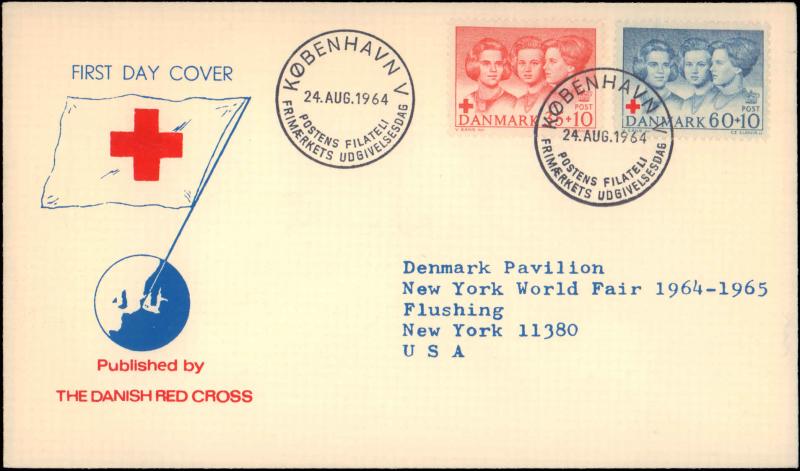 Denmark, Worldwide First Day Cover, Red Cross