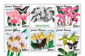 2023/01 - GUINEA BISSAU - ORCHIDS       5V  complet set    MNH **