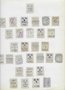 SWITZERLAND CANTON  BASEL STADT  STEMPEL MARKE  REVENUE LOT - 30  PCS - S11 USED