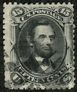 US #77 SCV $170.00 F/VF used, face free lighter cancel, fresh looking Lincoln...