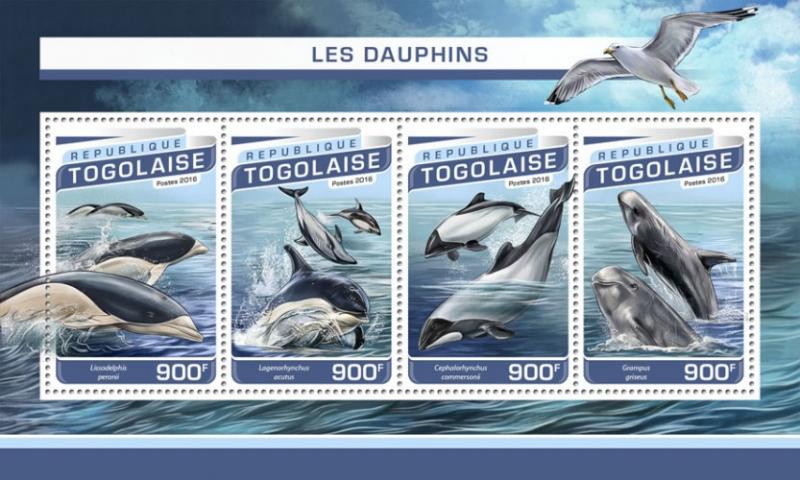 TOGO 2016 SHEET DOLPHINS MARINE LIFE tg16506a