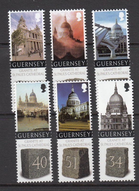 Guernsey 2008 St Pauls Cathedral,  set of 6 Mint NHM