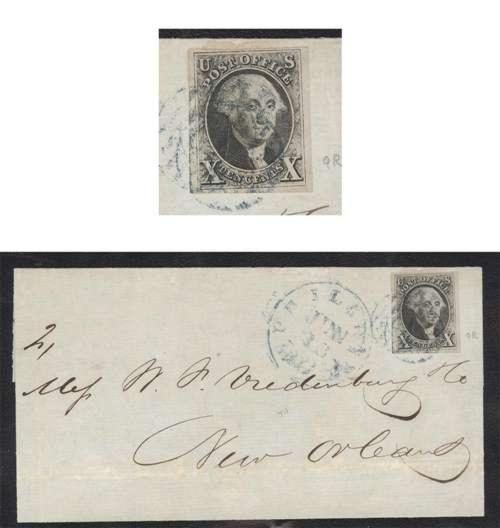 #2, VF-Used on cover, blue cancel. Position 9R. Cat $1800