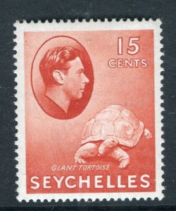 SEYCHELLES; 1938 early GVI Pictorial issue fine Mint hinged Shade of 15c. value