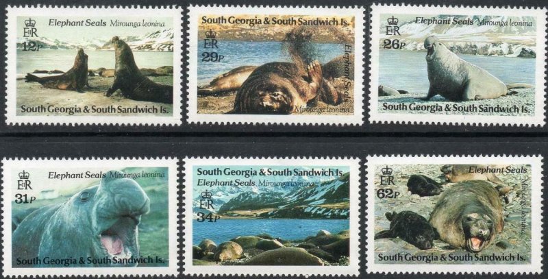 South Georgia 1991 #151-6 MNH. Seals