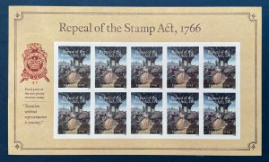 5064 REPEAL OF THE STAMP ACT 250th Anniv. Sheet of 10 US Forever Stamps MNH 2016 