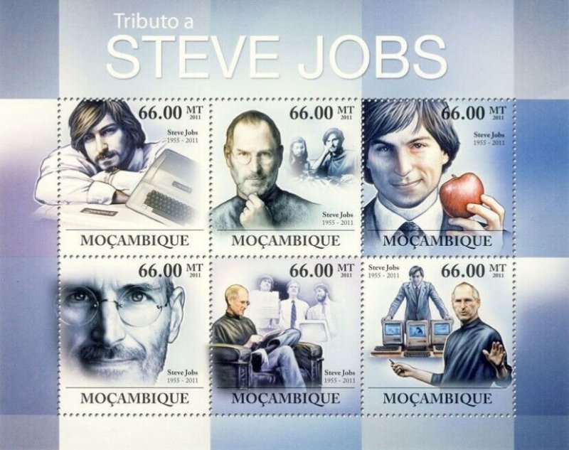 Mozambique 2011 MNH-Tribute to Steve Jobs (1955-2011). Mi 5435-5440, Scott 2467