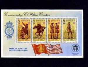 ISLE OF MAN - 1976 - AMERICAN BICENTENNIAL - WILLIAM CHRISTIAN - MINT S/SHEET!