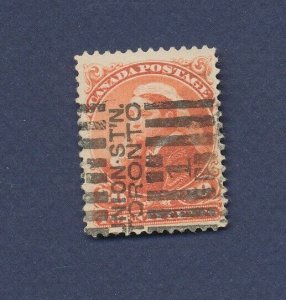 CANADA - Scott 46 - used - 20  cent Vermillion - 1893